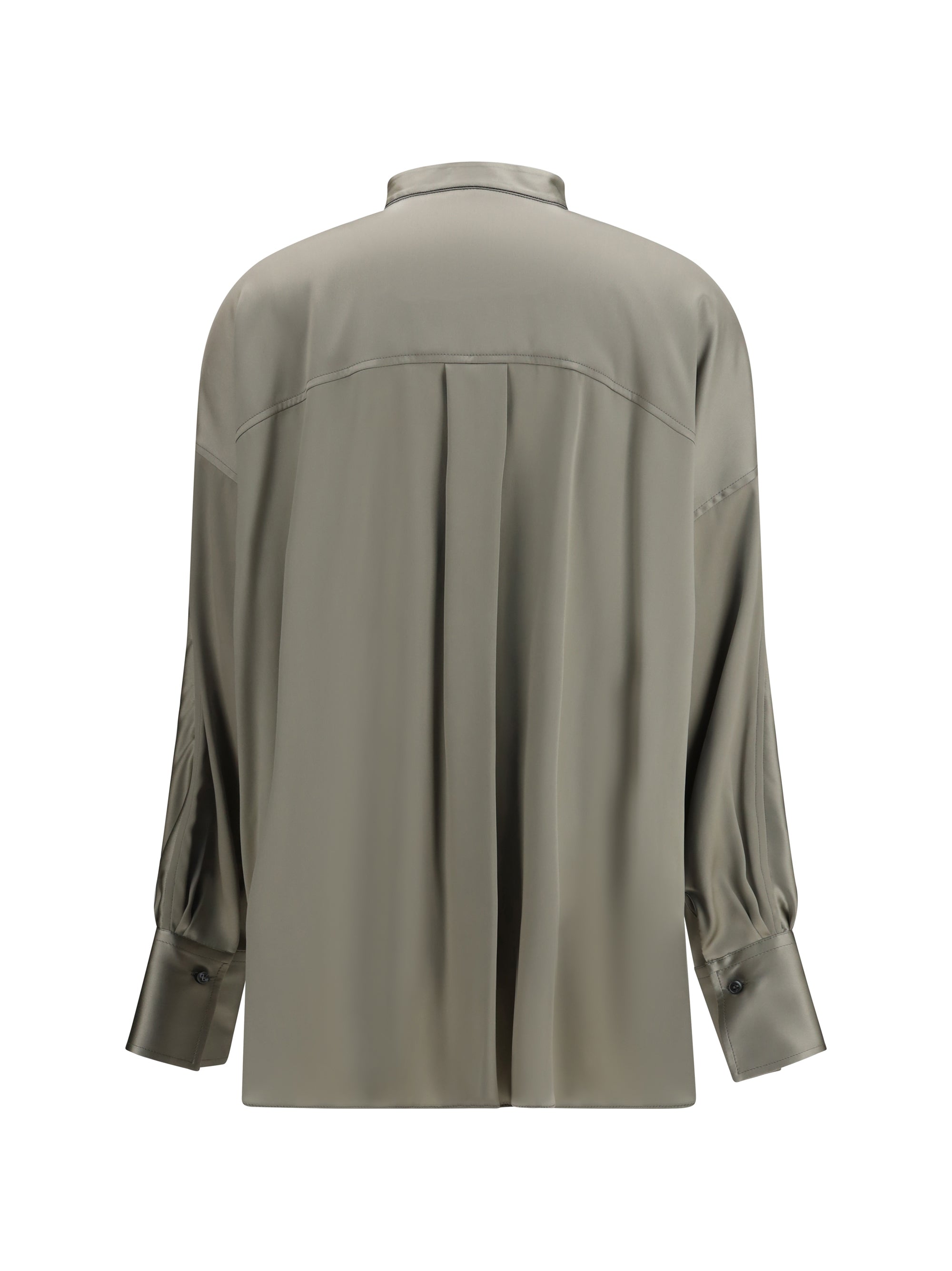 silk shirt with monili details