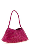 hand-woven buffalo leather rosanna shoulder bag characterized by irregular strip