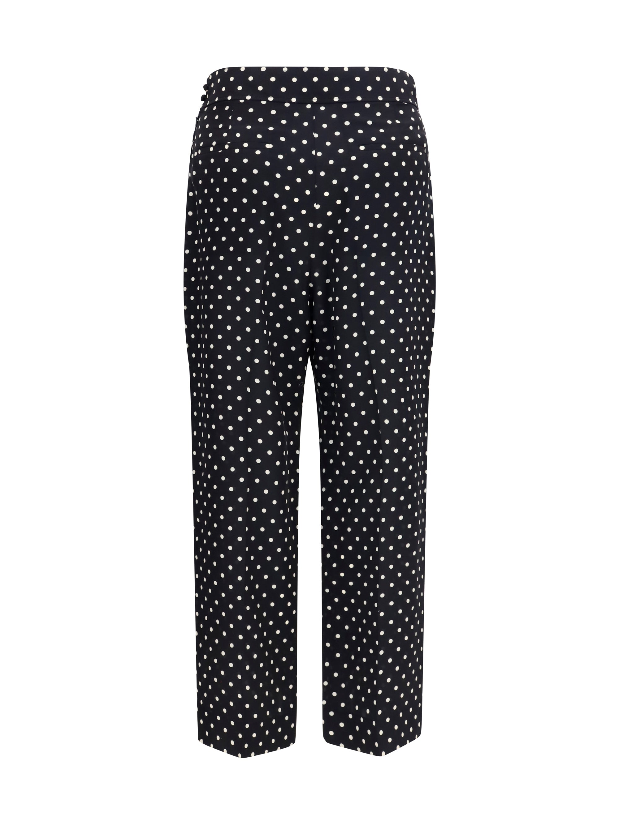 polka-dot crêpe de chine pants