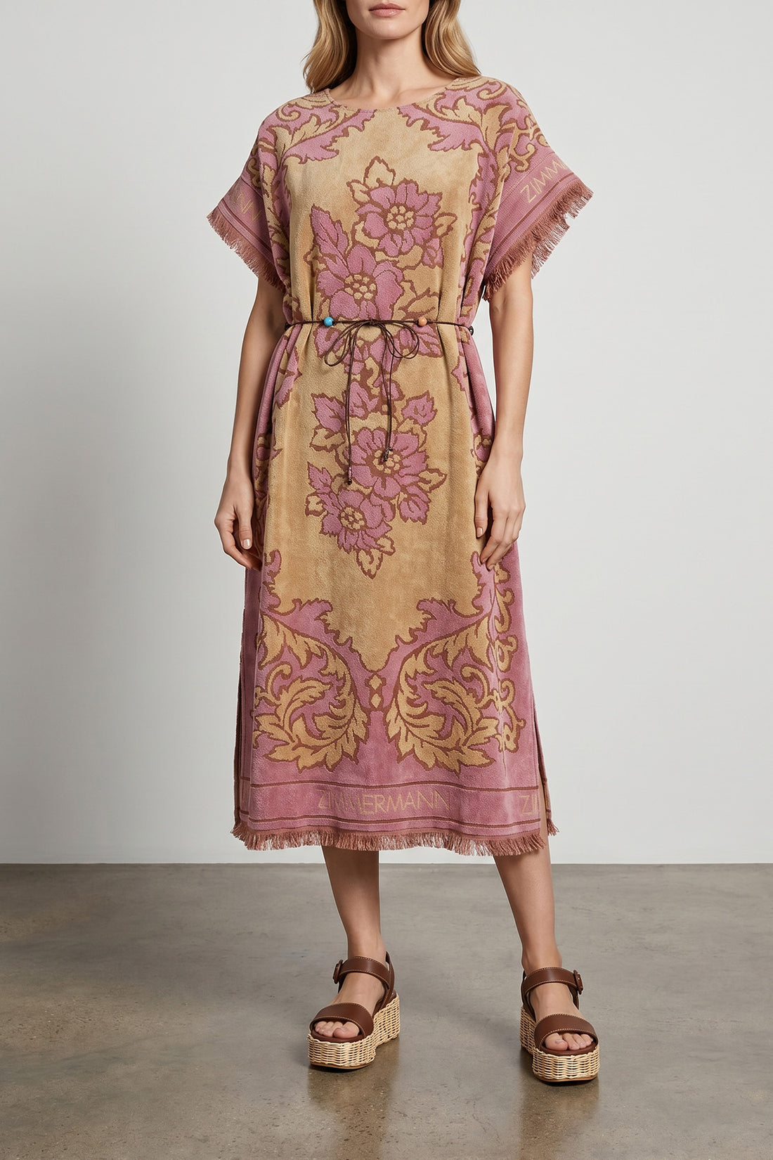 ZIMMERMANN 0 aster floral jacquard cotton terry midi dress