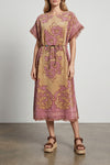 aster floral jacquard cotton terry midi dress