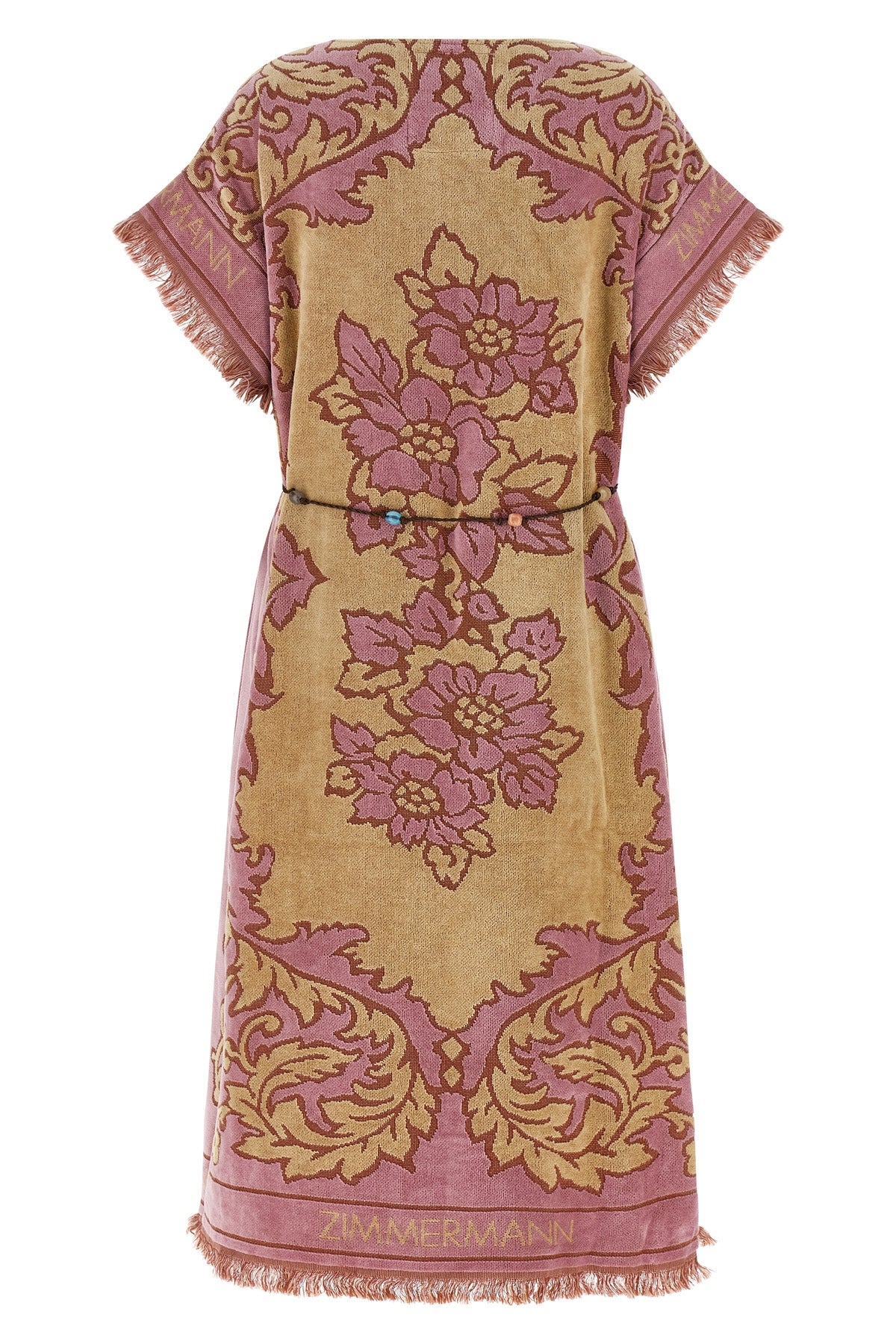 aster floral jacquard cotton terry midi dress