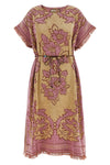 aster floral jacquard cotton terry midi dress