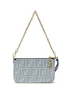 denim baguette clutch