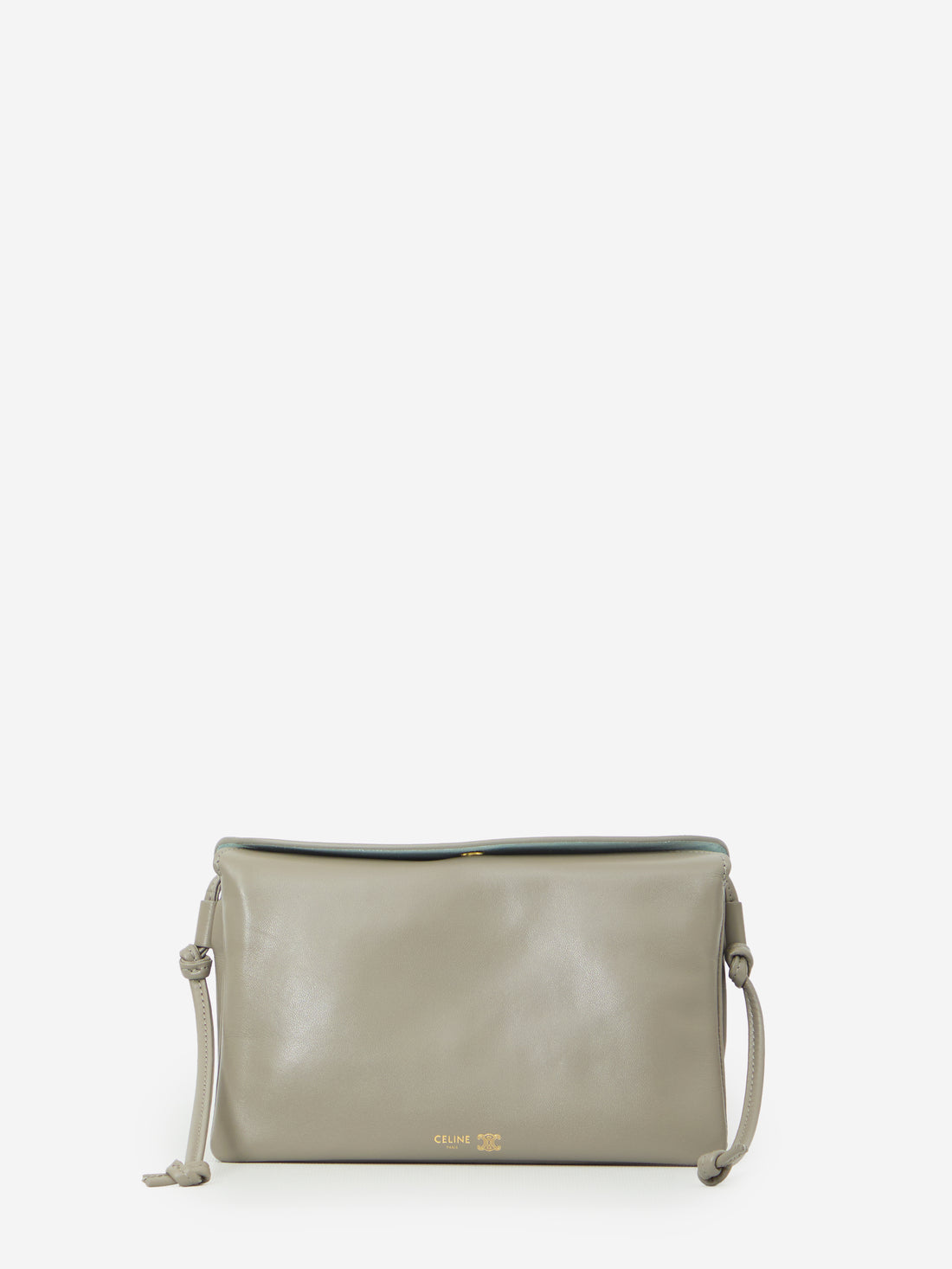 CELINE OS light graphite trio flap crossbody bag