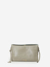 light graphite trio flap crossbody bag