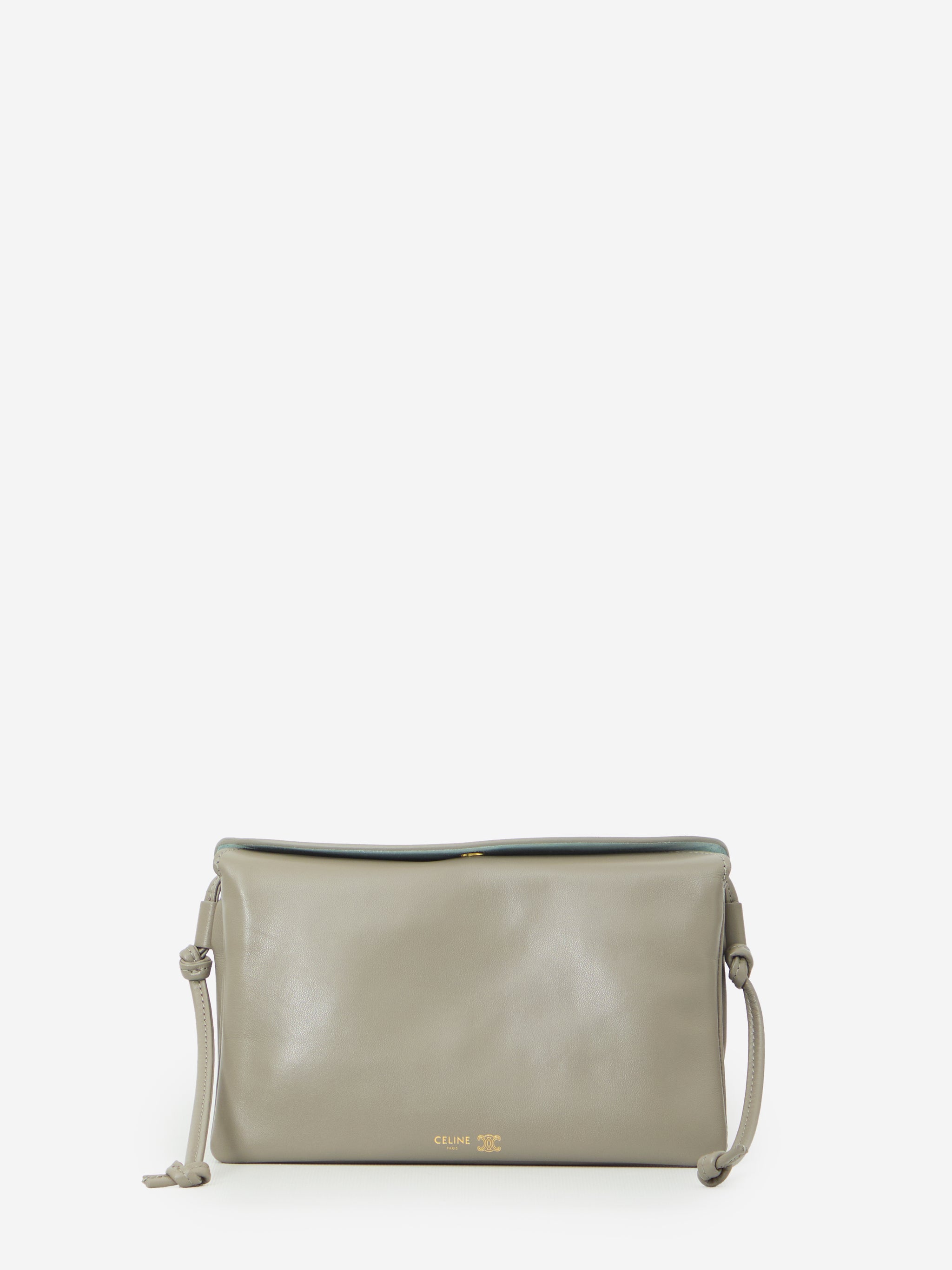 light graphite trio flap crossbody bag