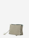 light graphite trio flap crossbody bag