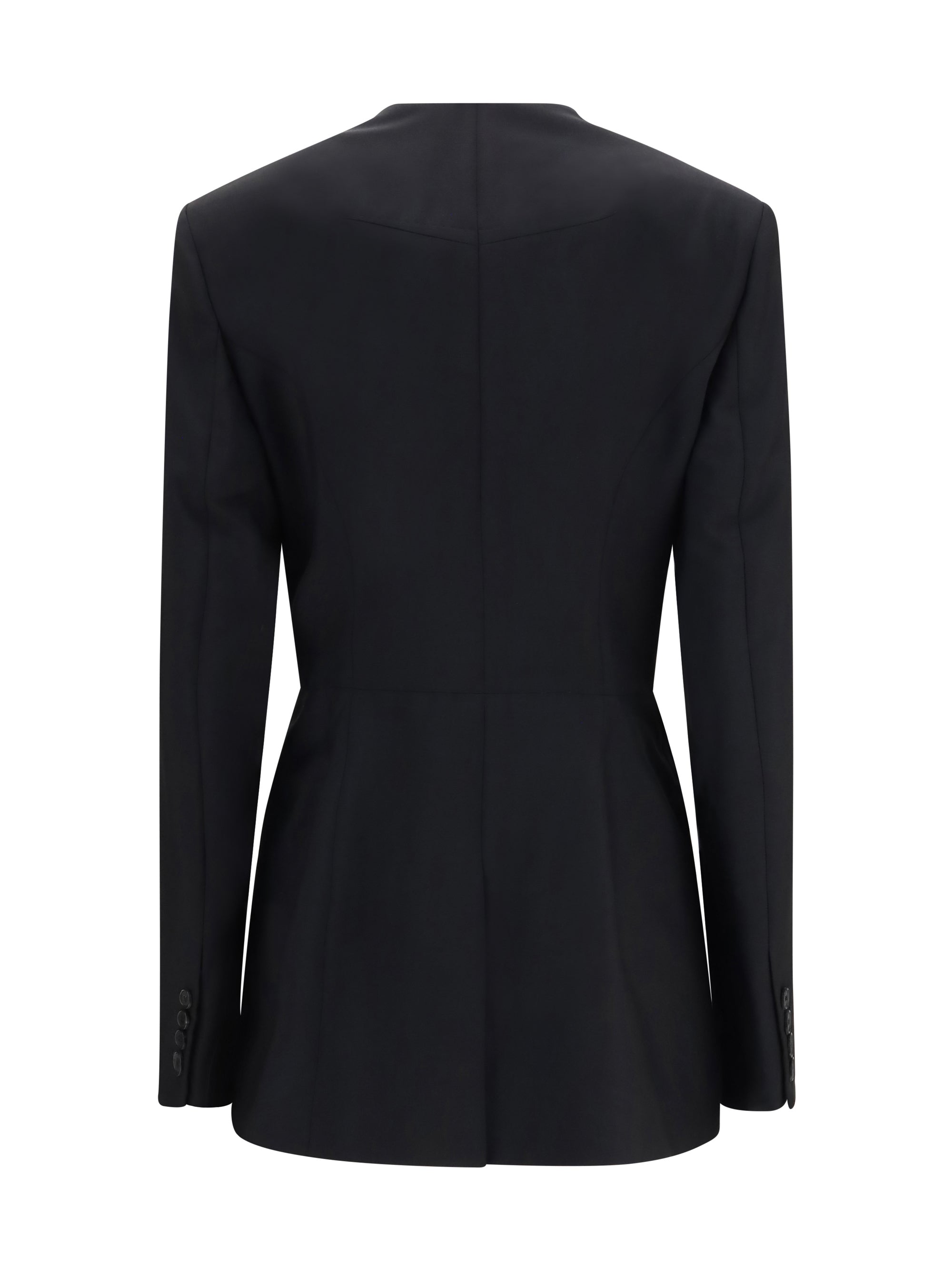 cut-out double-breasted blazer