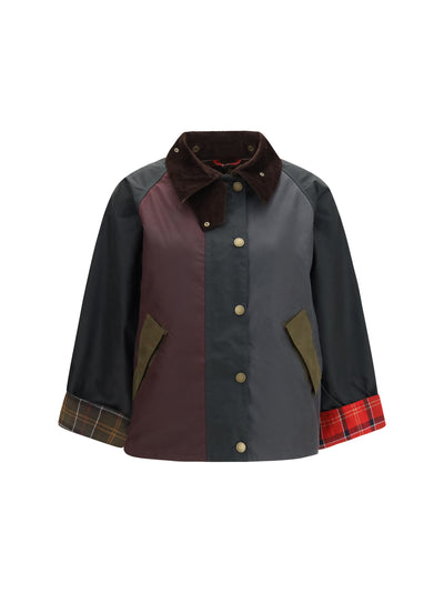 patchwork transport waxed jacket