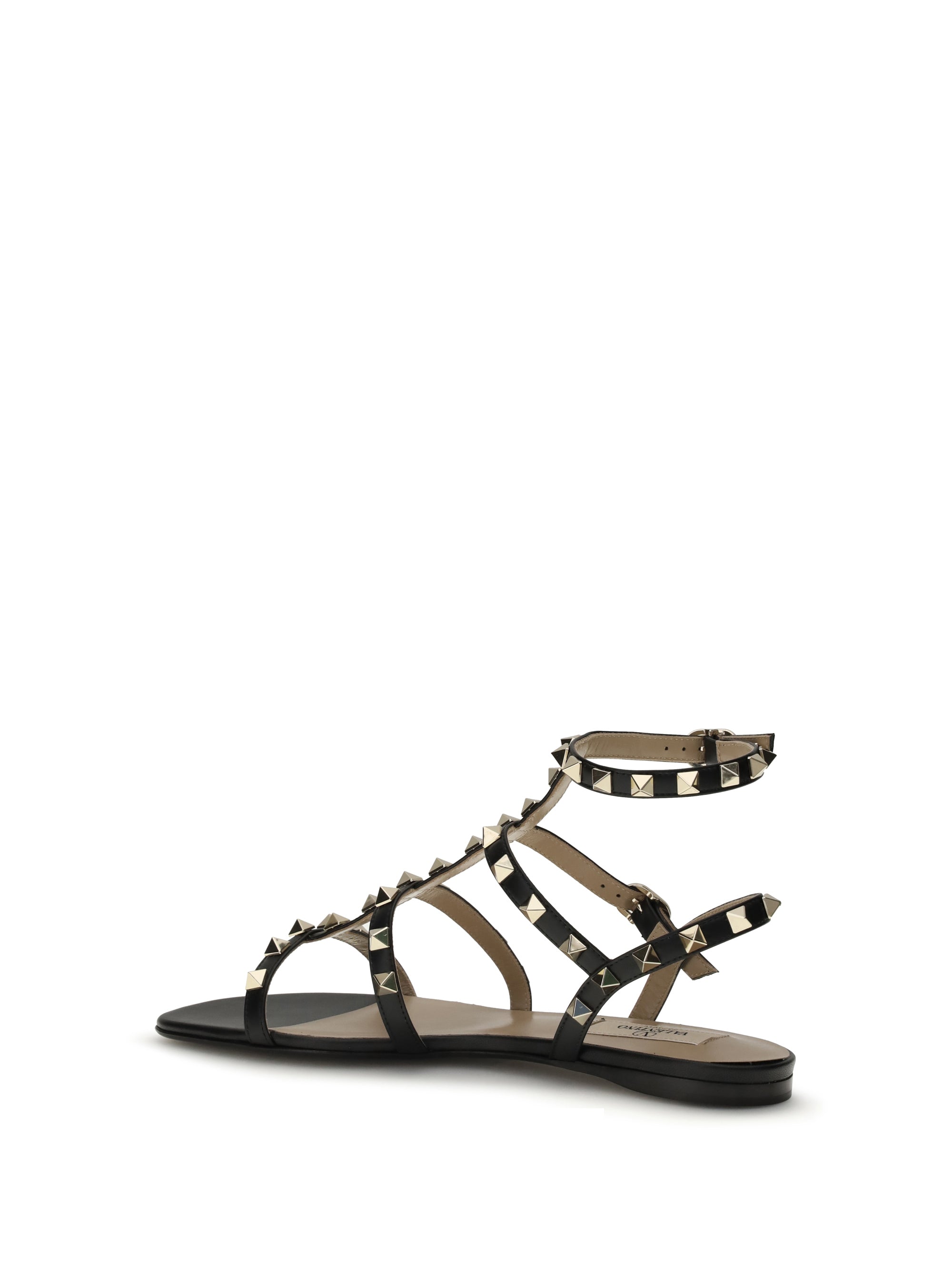 rockstud leather sandals
