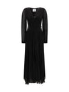 buttoned sheer long dress
