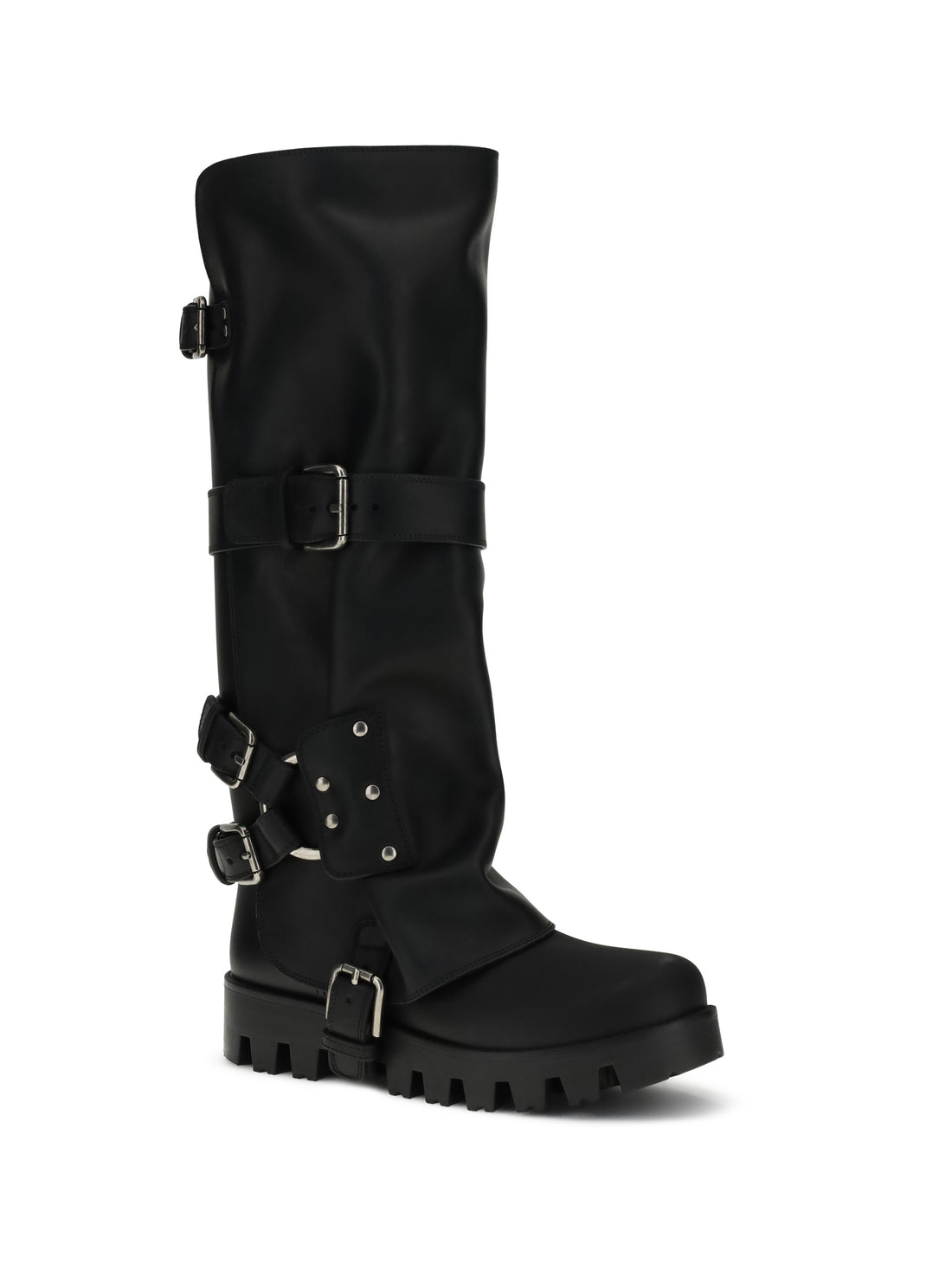 DOLCE & GABBANA 36 rubber and leather high boots