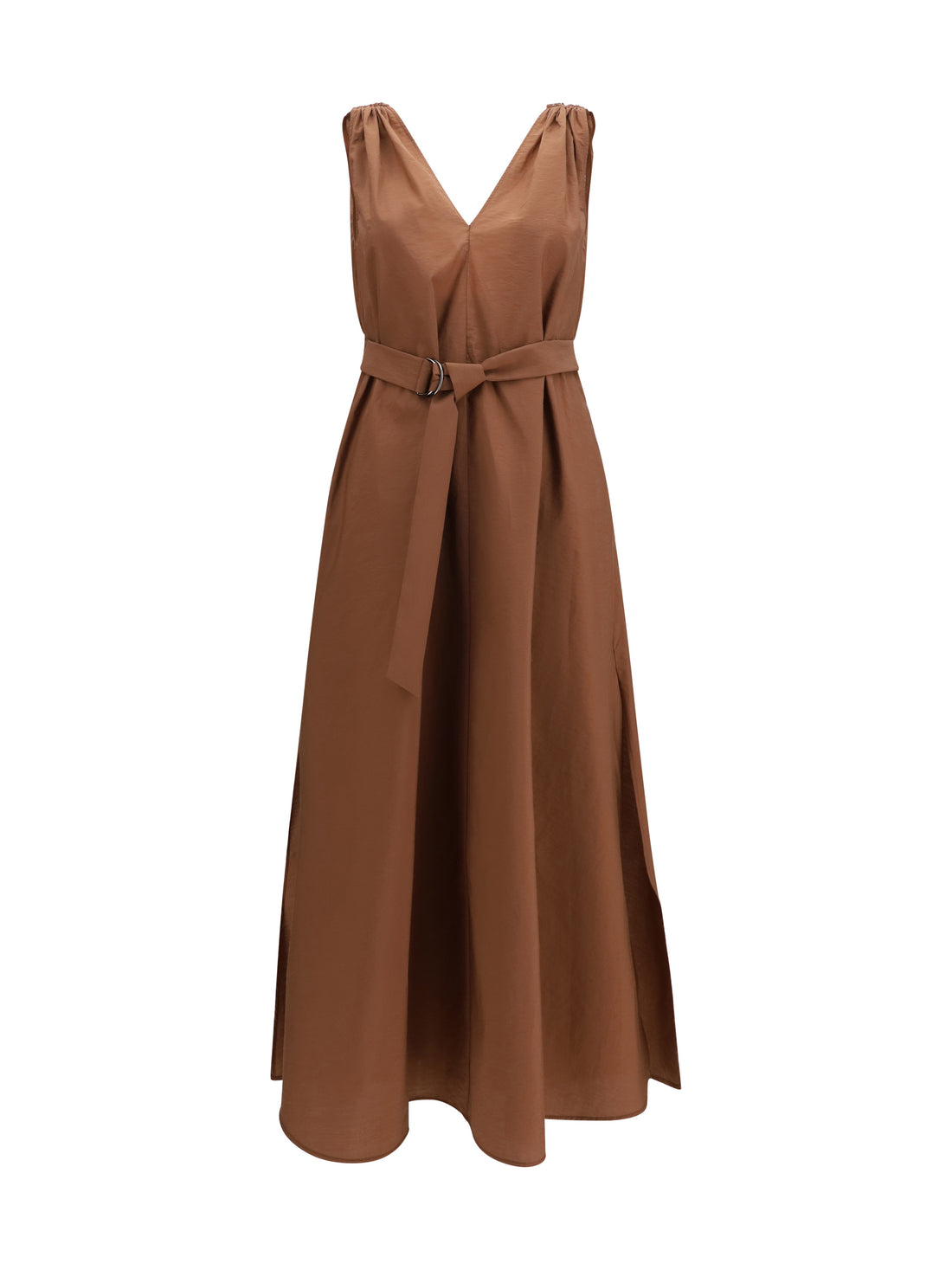 BRUNELLO CUCINELLI L cotton poplin dress precious shoulder detail