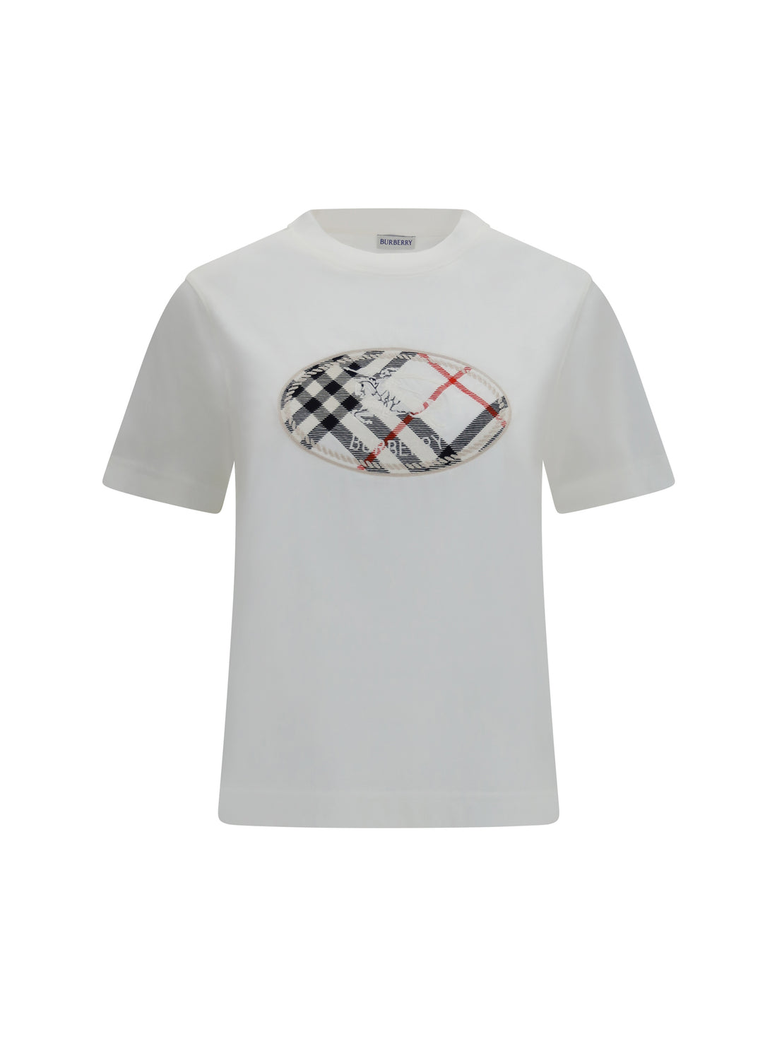 BURBERRY L knight stamp check cotton t-shirt