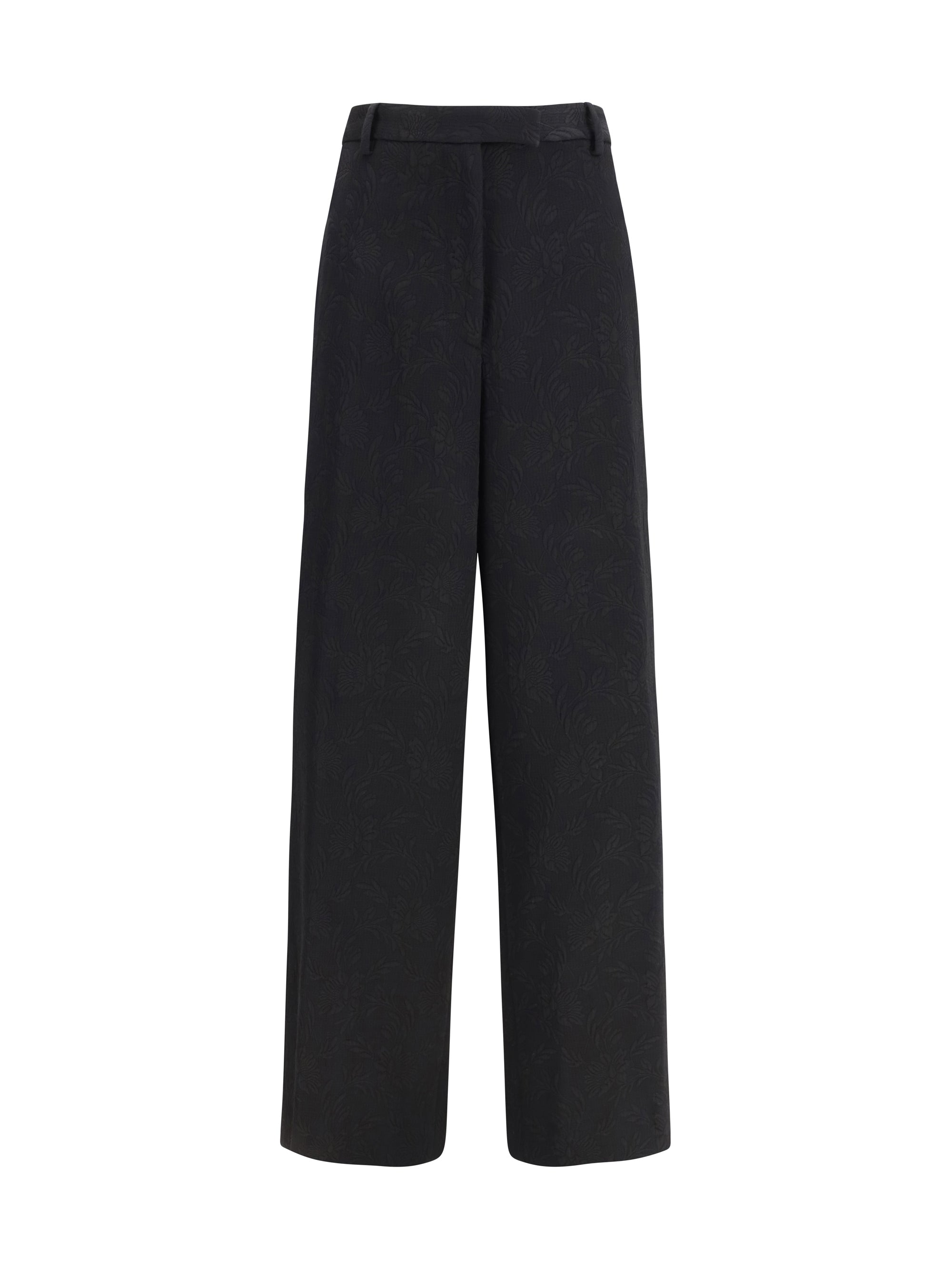 wide-leg pants with all-over jacquard pattern