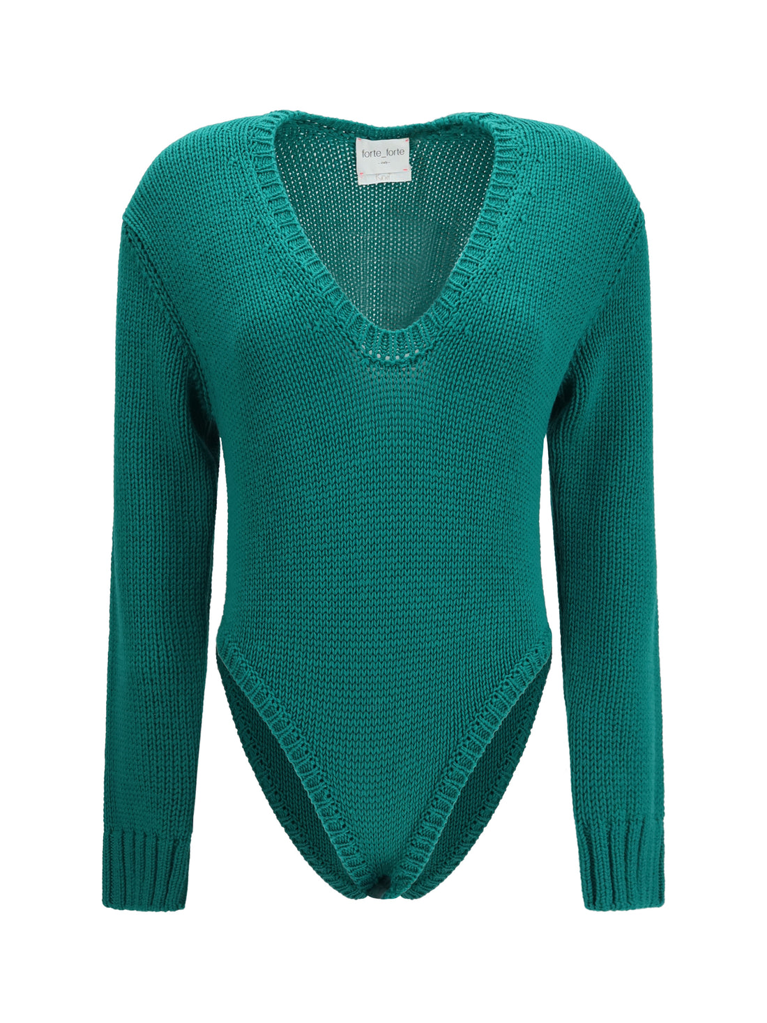 FORTE_FORTE II cable-knit wool bodysuit