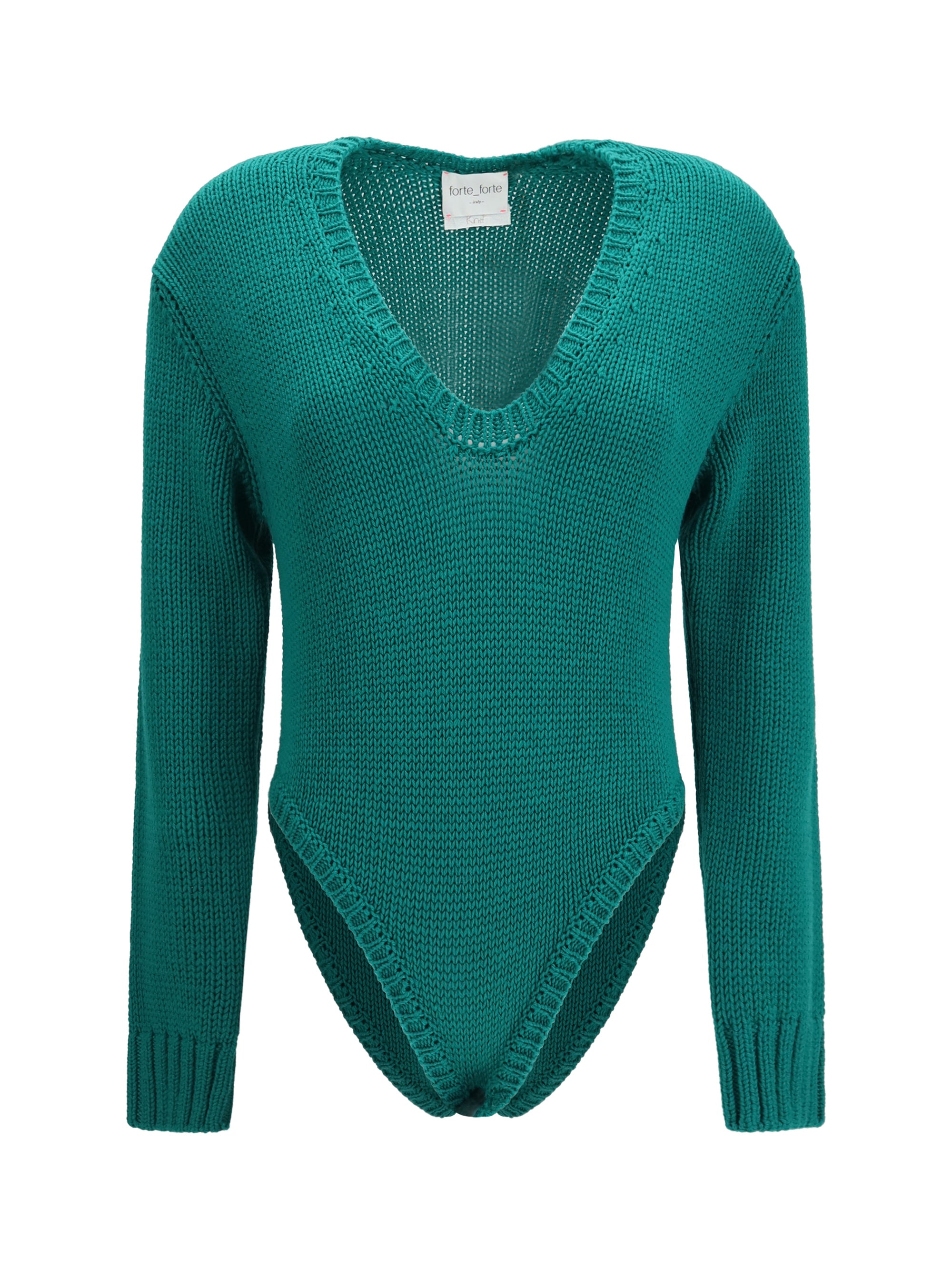 cable-knit wool bodysuit