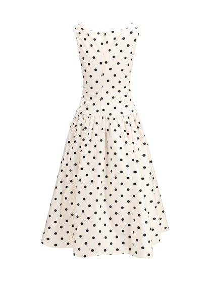 SELF-PORTRAIT 8 polka dot cotton midi dress