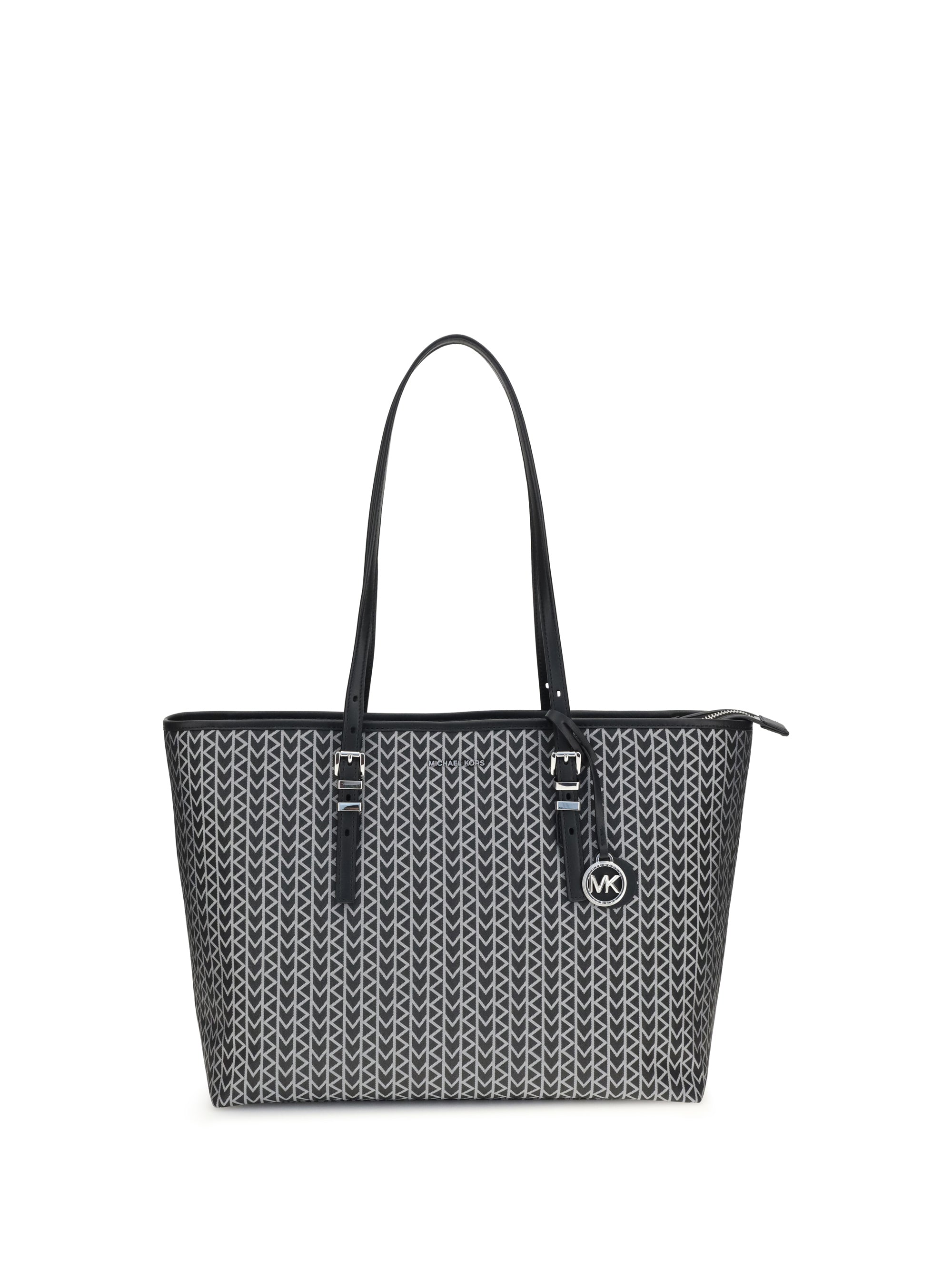 quinn large jacquard logo tote bag
