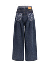 embroidered corset balloon jeans