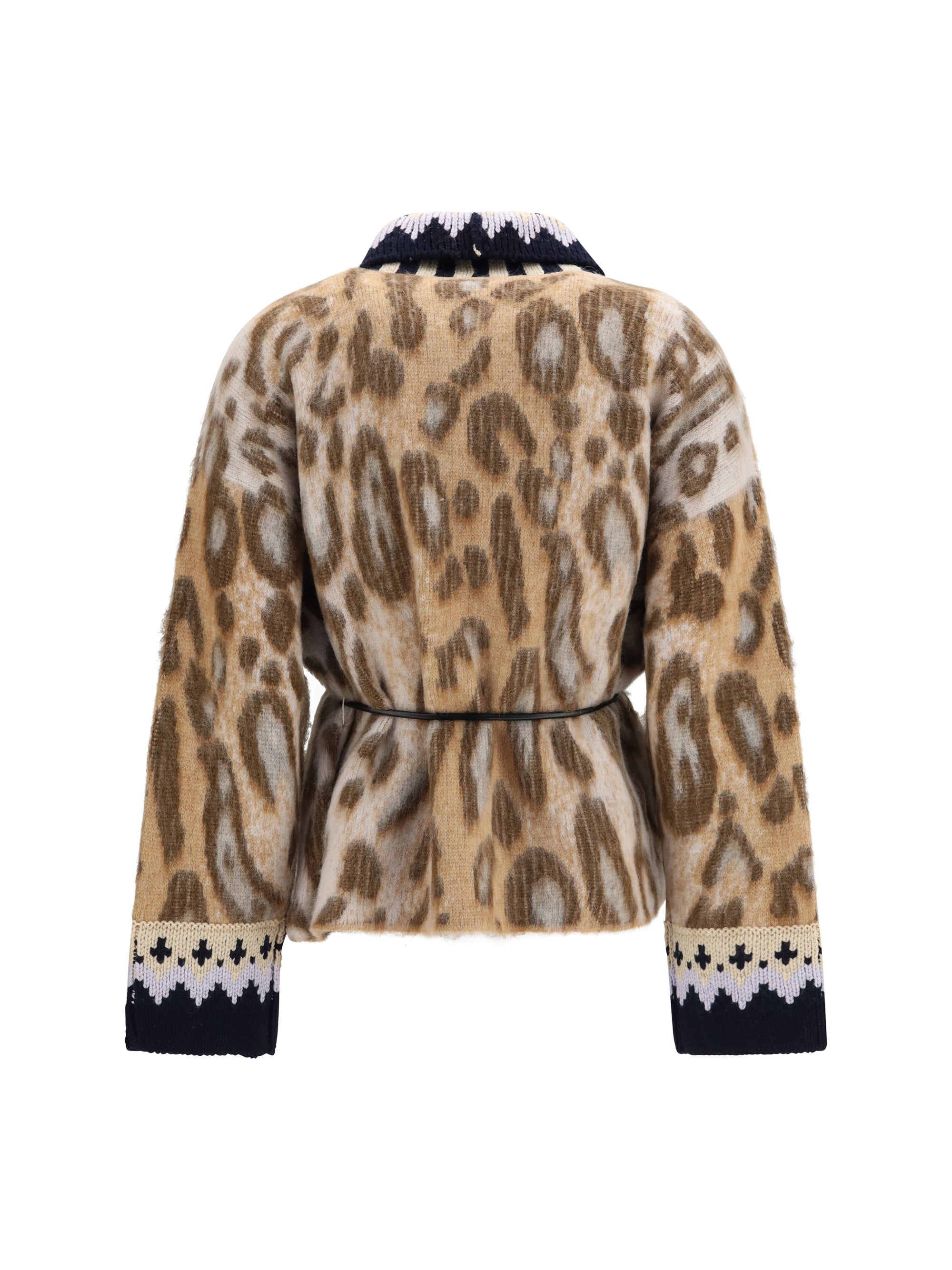 brit leopard jacquard alpaca-blend cardigan