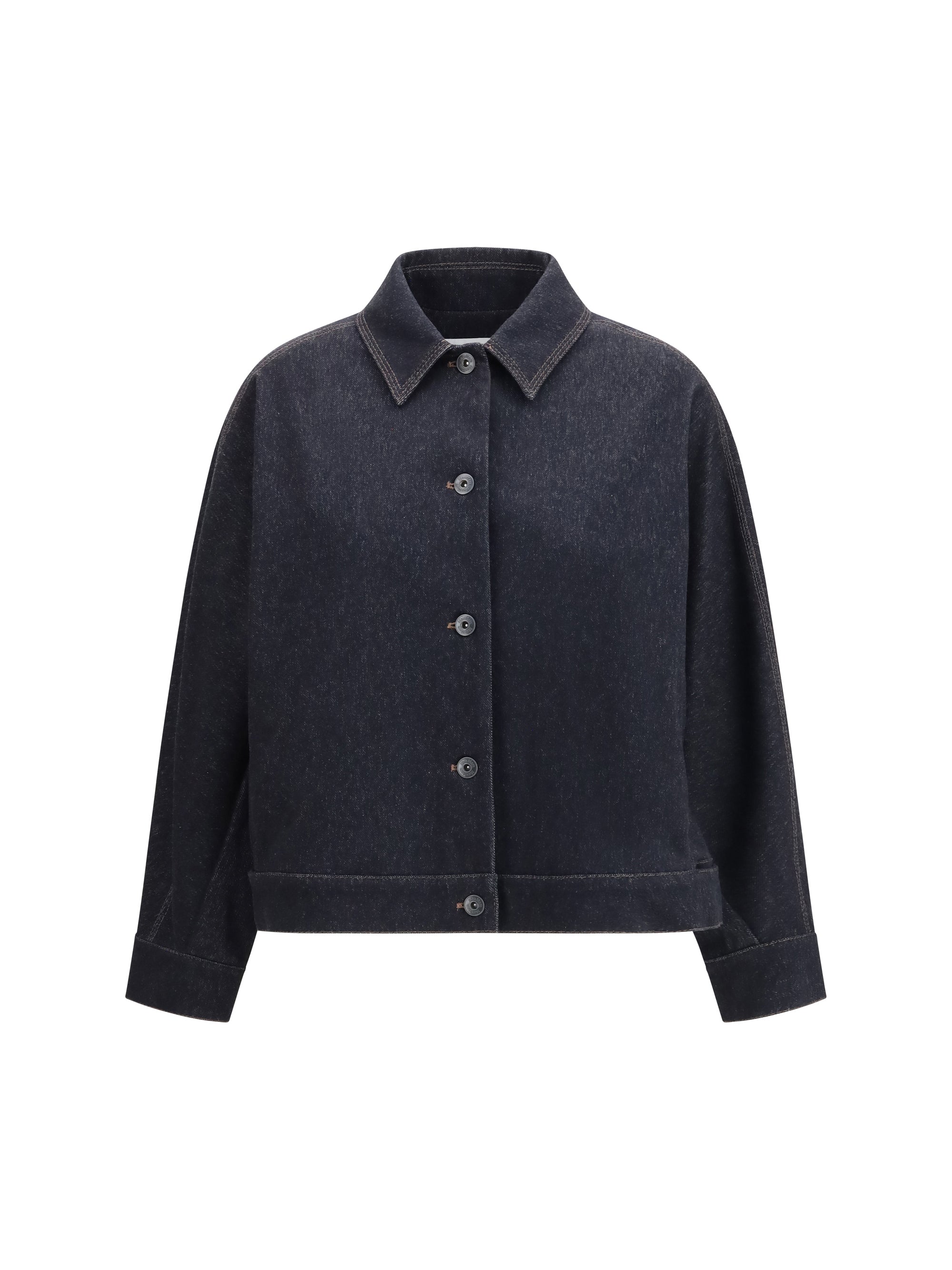 denim print jersey jacket