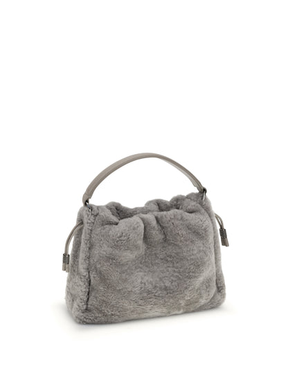BRUNELLO CUCINELLI OS small shearling mellow shoulder bag