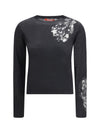 wool sweater with lace inserts