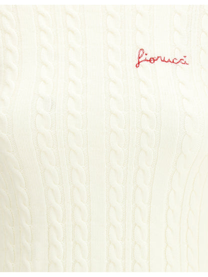 FIORUCCI S cableknit logo crop jumper