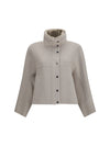 double-faced virgin wool and cashmere outerwear with detachable shearling insert