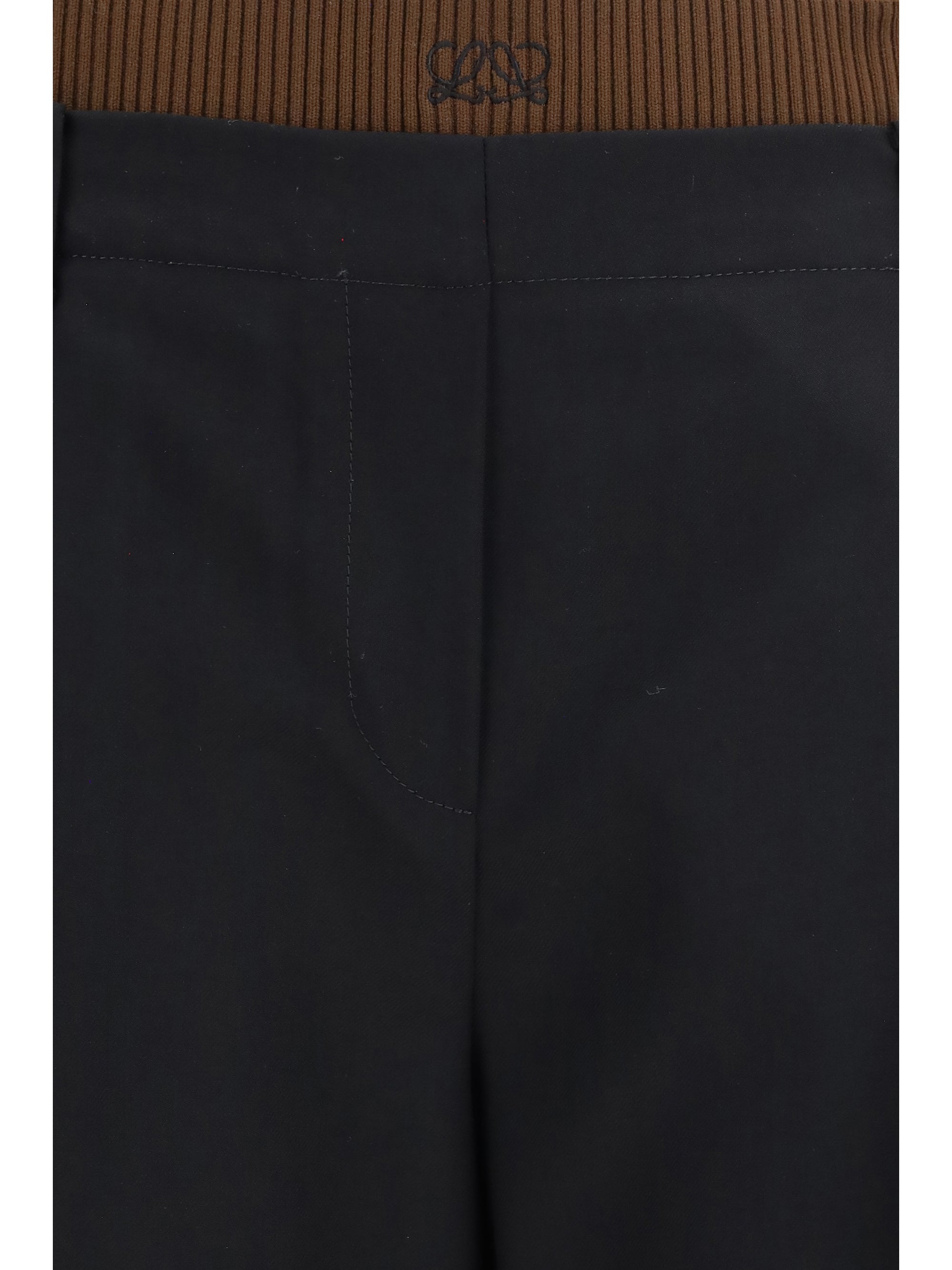 wide-leg pants with ribbed waistband