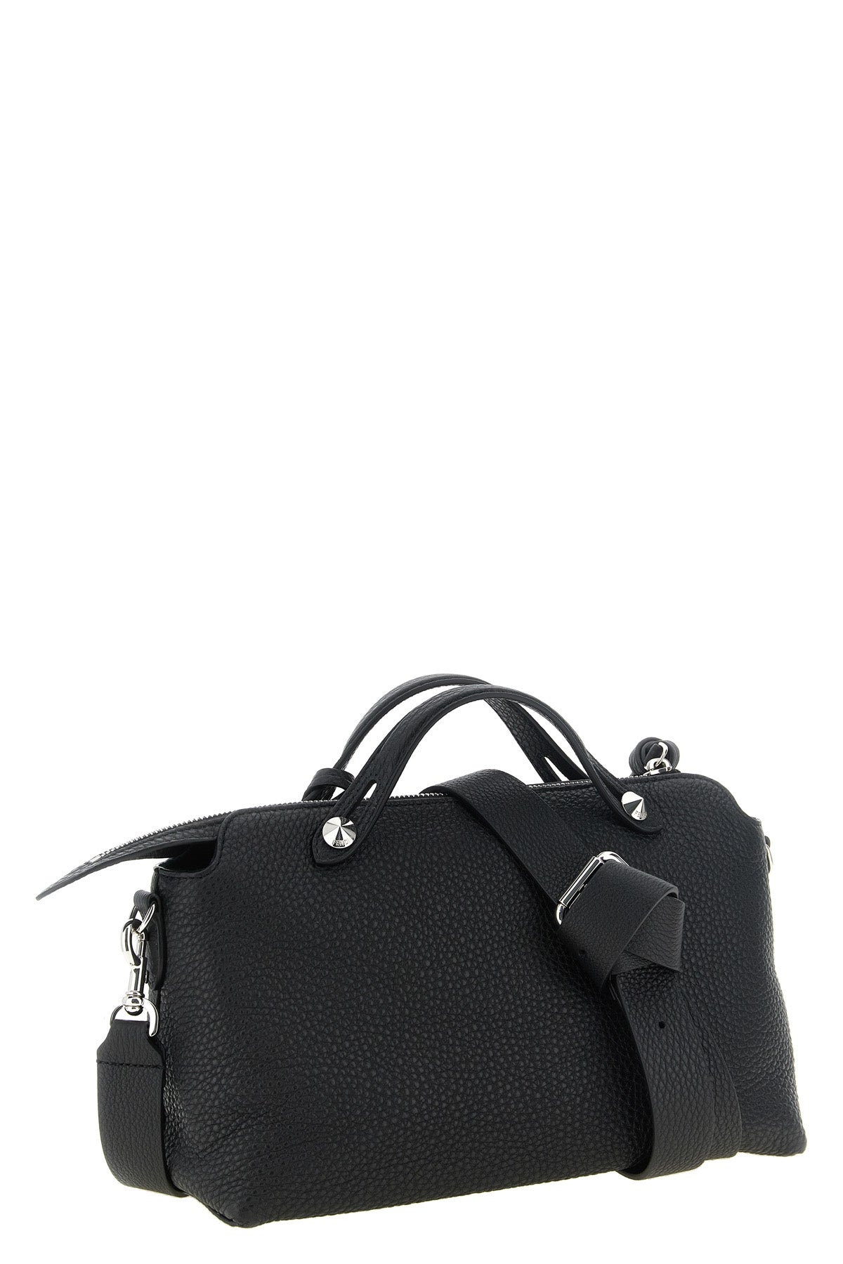 the fendi by the way soft medium handbag is made of fine black roman leather