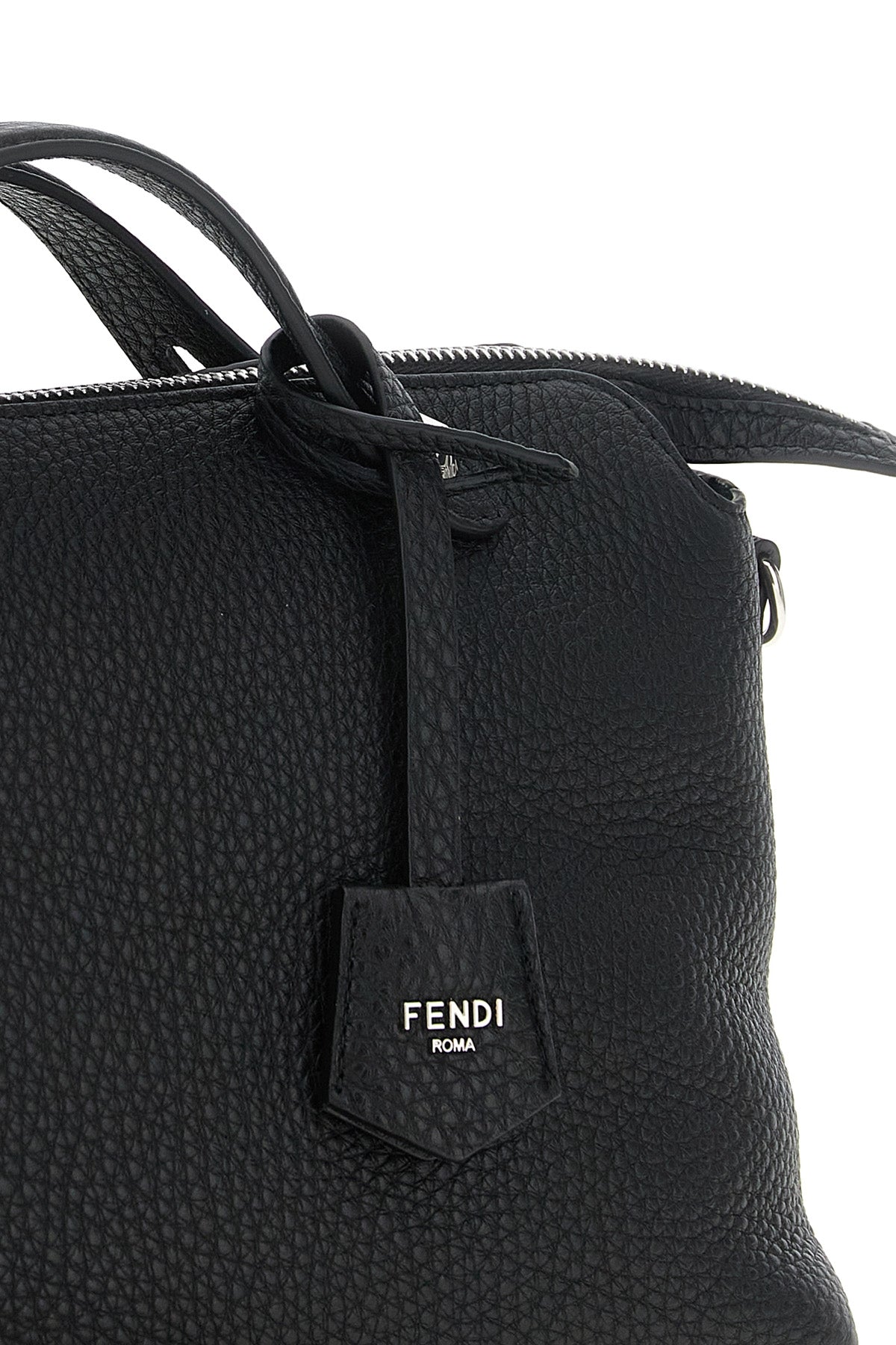 the fendi by the way soft medium handbag is made of fine black roman leather
