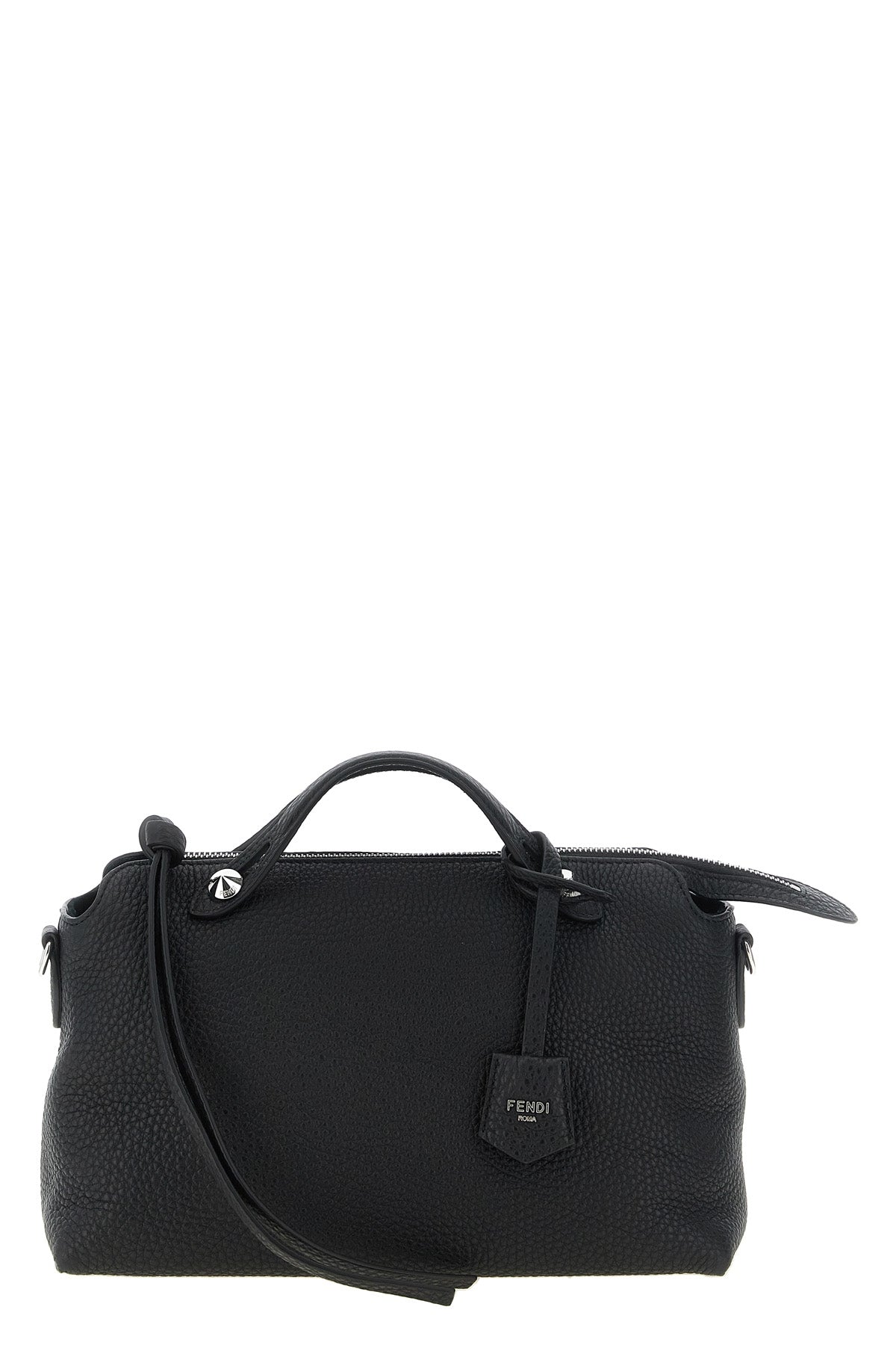 the fendi by the way soft medium handbag is made of fine black roman leather