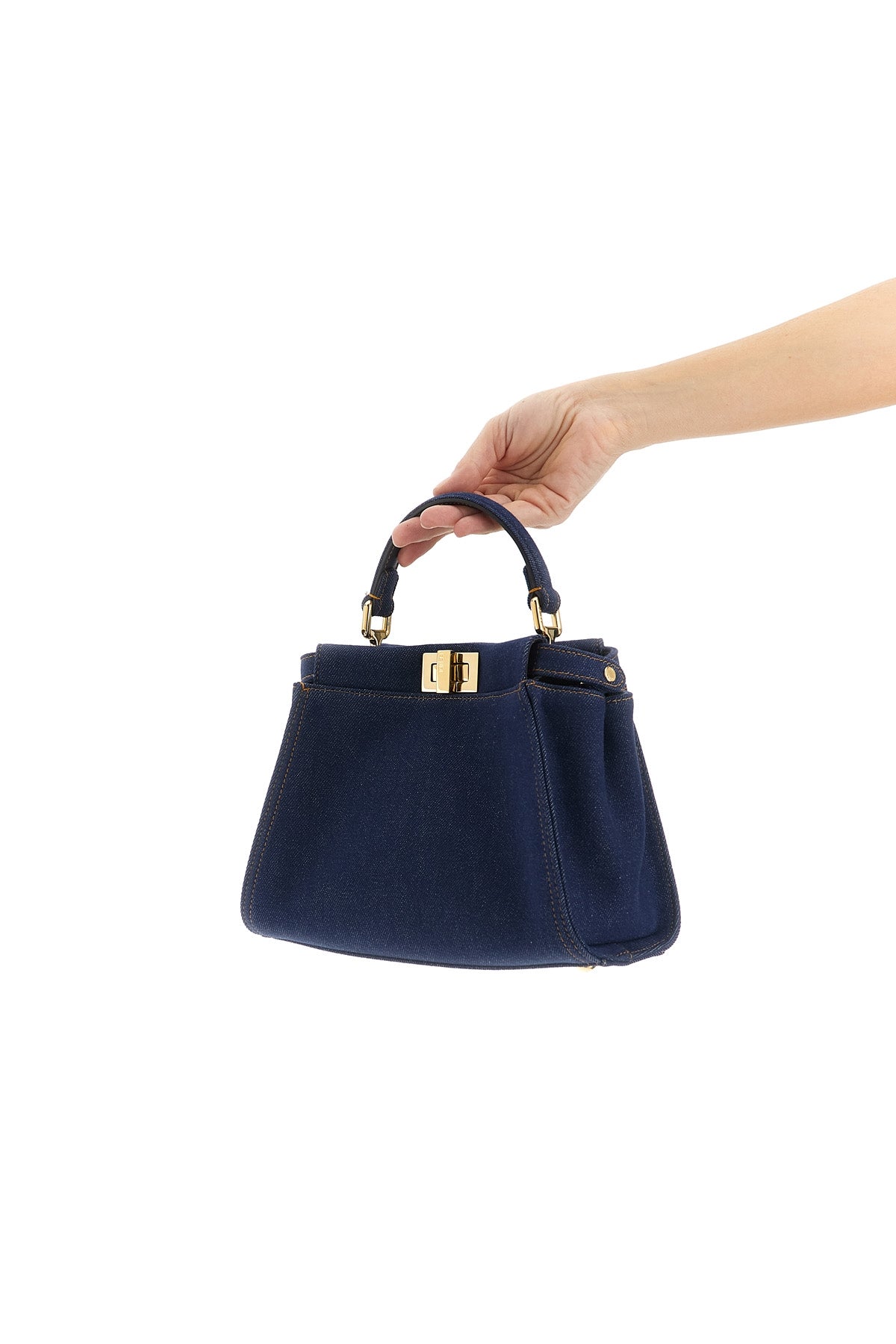 peekaboo mini denim handbag