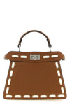 the fendi peekaboo iseeu handbag is made of brown cuoio romano leather