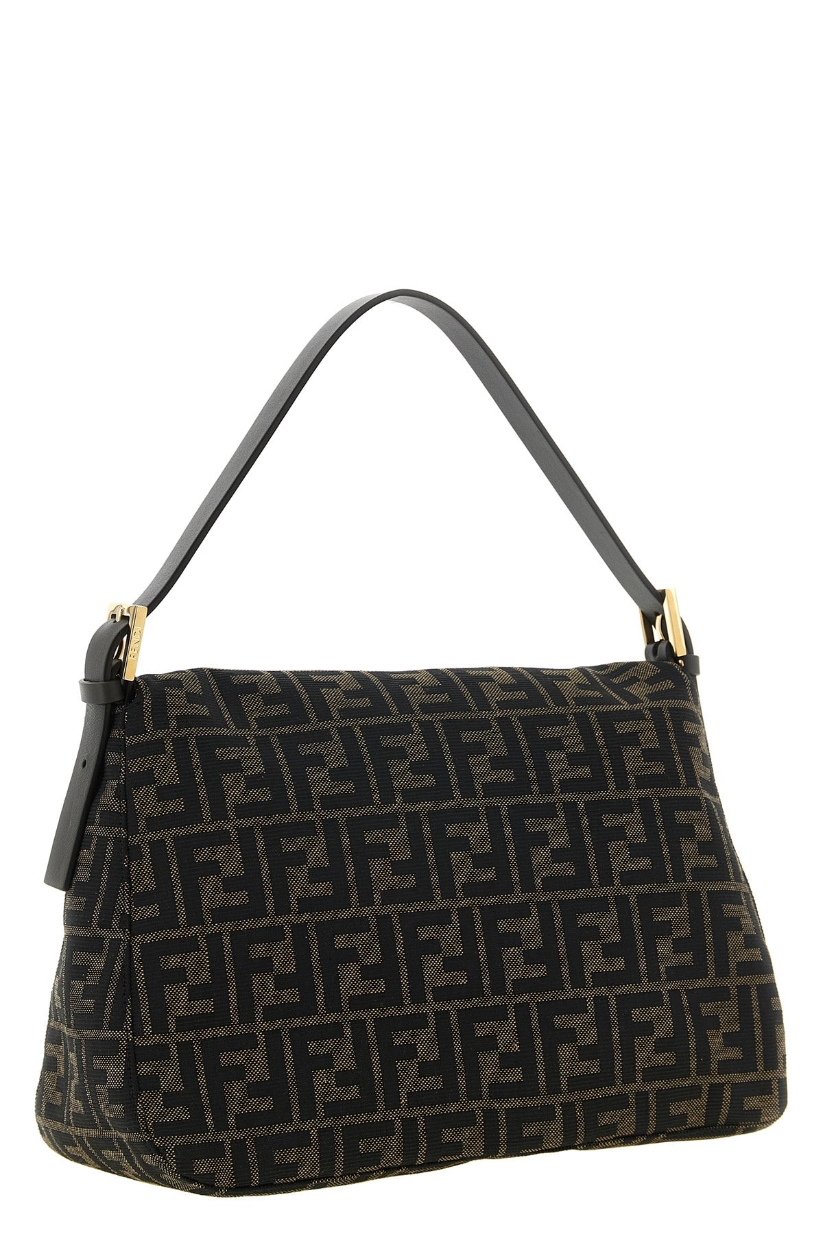 the fendi flap 26325 shoulder bag is distinguished by a destructured trapezoid