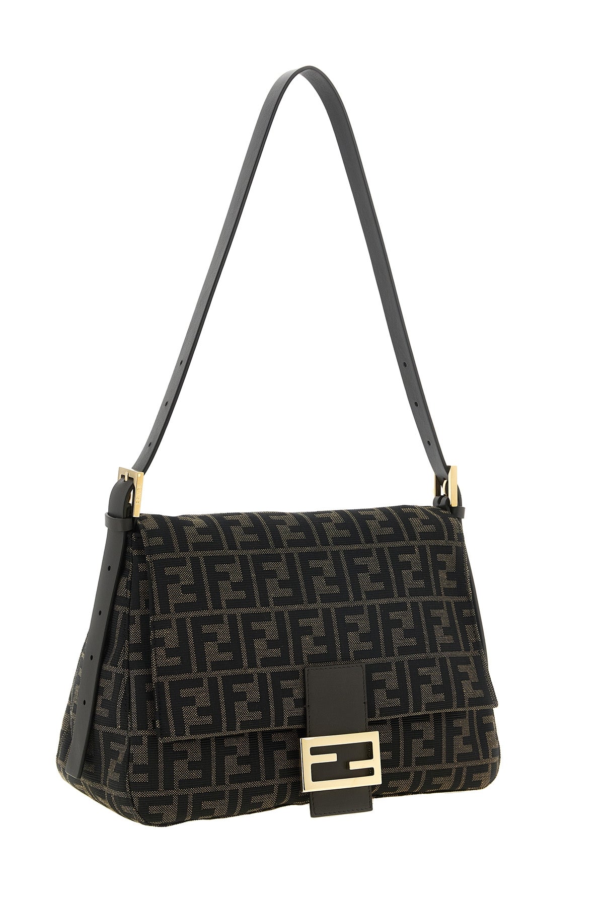 the fendi flap 26325 shoulder bag is distinguished by a destructured trapezoid