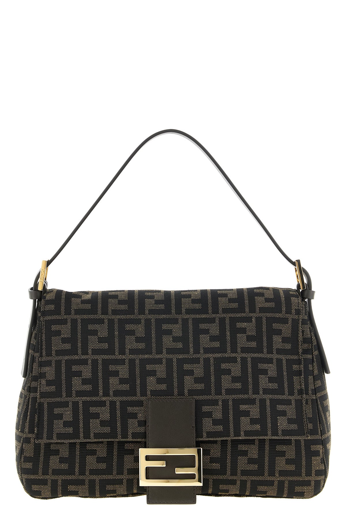 the fendi flap 26325 shoulder bag is distinguished by a destructured trapezoid