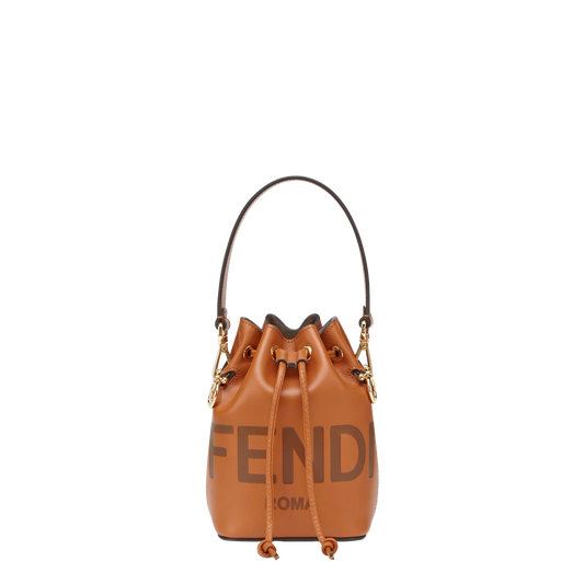 FENDI Mon Tresor Brown Leather Bucket Bag