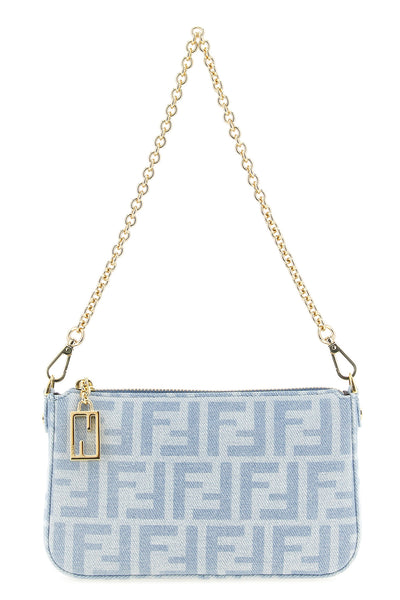 the fendi baguette light blue cotton denim pouch sets new standards of everyda