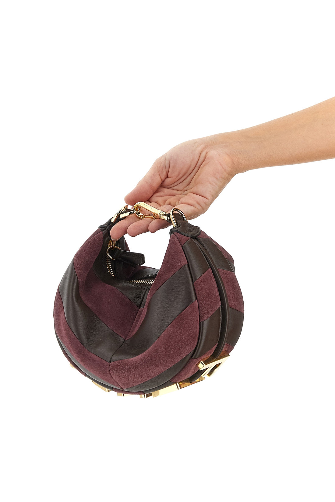 FENDI OS fendigraphy mini nappa and suede handbag