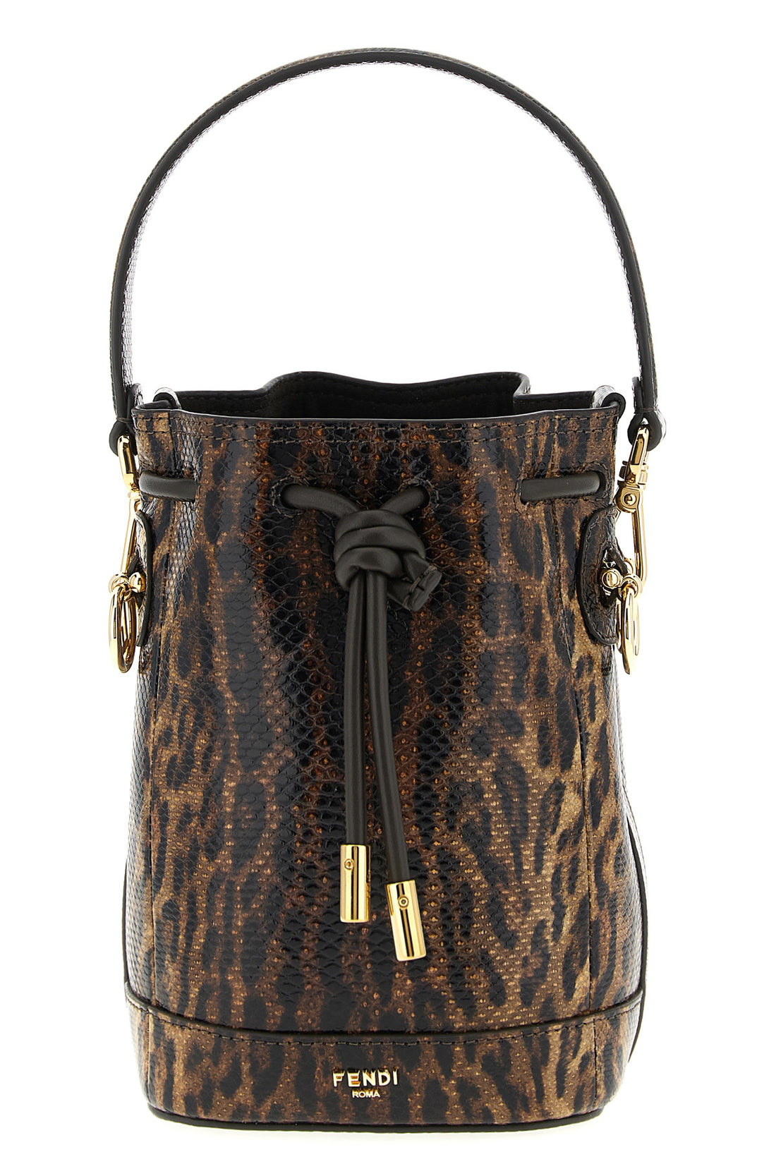 FENDI OS mon tresor mini bucket bag in karung snake leather