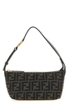 the small fendi vanity pouch is distinguished by a rounded rectangular silhoue