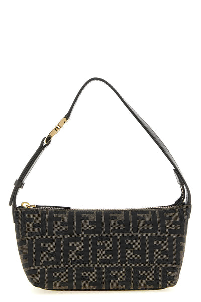 the small fendi vanity pouch is distinguished by a rounded rectangular silhoue