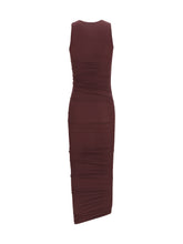 WOLFORD M asymmetric semi-sheer midi dress