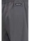 elasticated straight leg wool pants