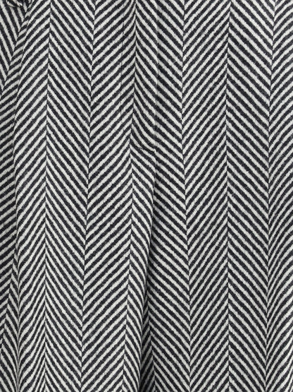 FORTE_FORTE II high-waisted wool trousers with chevron pattern