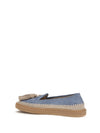 suede loafers with crochet detail